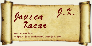 Jovica Kačar vizit kartica